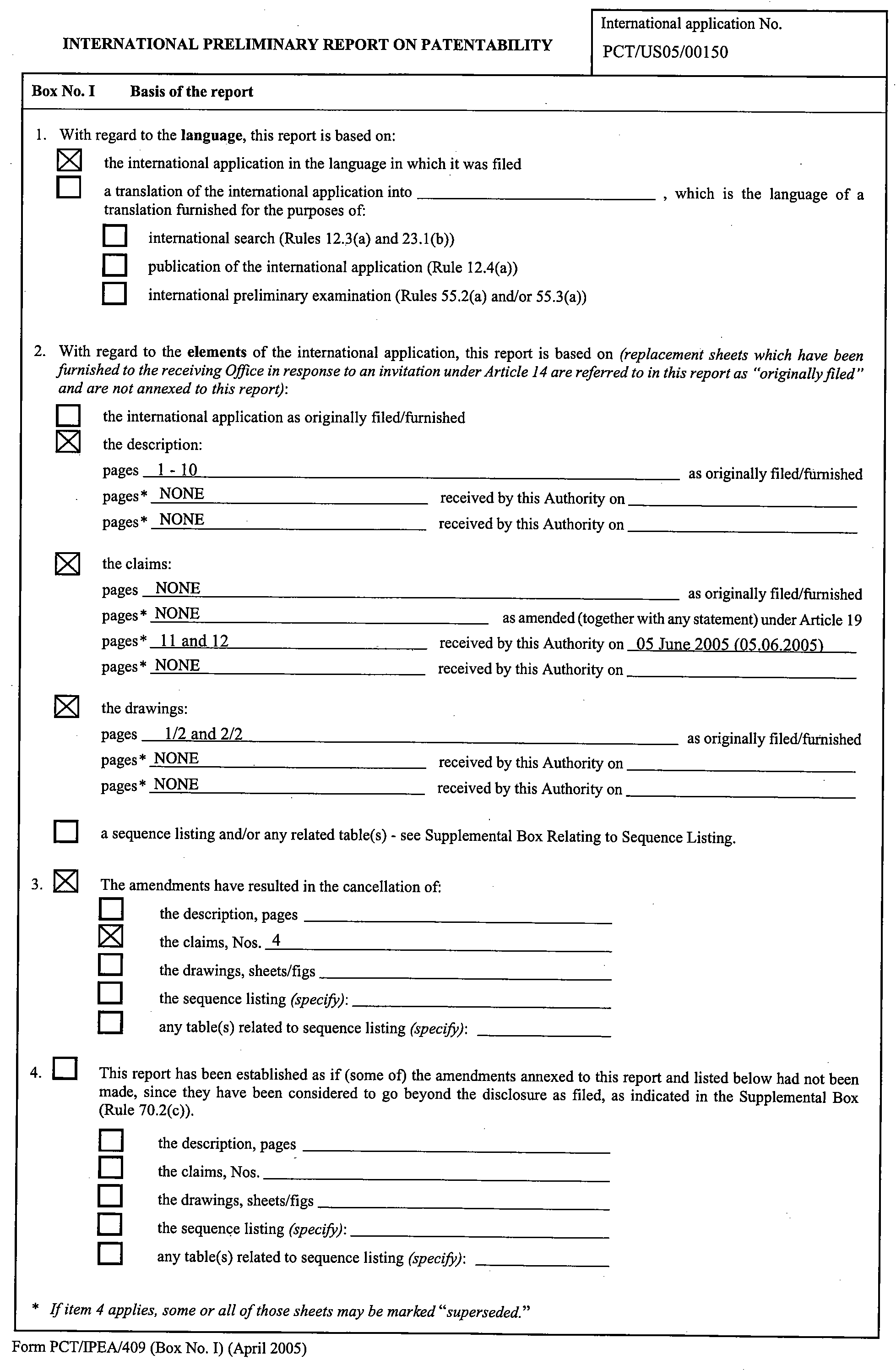 form pct/ipea/409 (box ii)